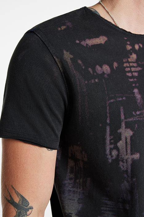 SS RAW EDGE TEE - CITY LIGHTS CHARCOAL 3