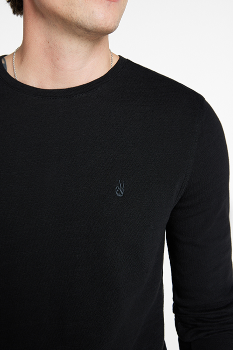 MARLOW LS LONG SLUB CREW BLACK 3