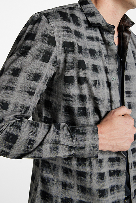 ROSS SLIM FIT LS SPORT SHIRT IRON GREY 3