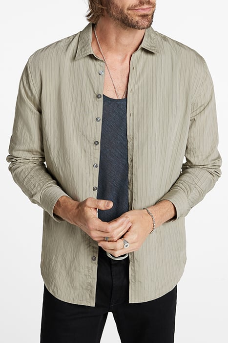 MULTI BUTTON SLIM FIT SHIRT TWINE BROWN by John Varvatos