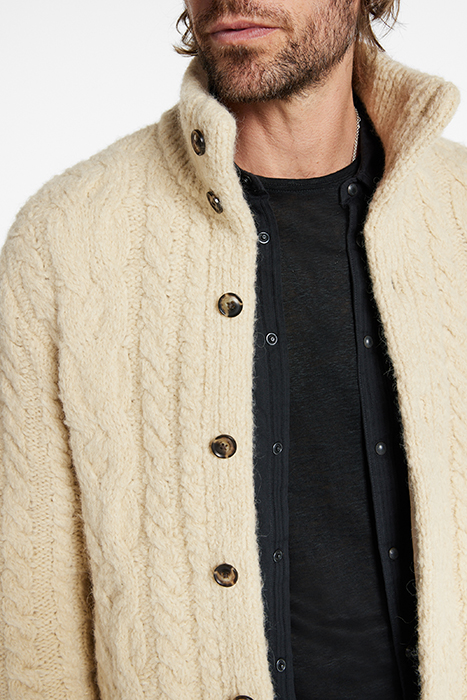 BRANDT LS QUILTED CABLE SWEATER BONE WHITE 3