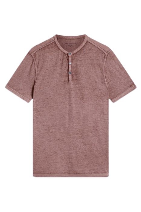 DUKE SHORT SLEEVE HENLEY WORN MAUVE 2