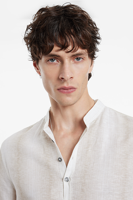 MULTI BUTTON BAND COLLAR CAMEL 3