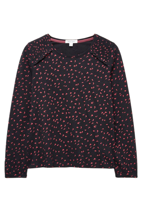 ANA SMOCK SHOULDER TOP BLACK PRINT 4