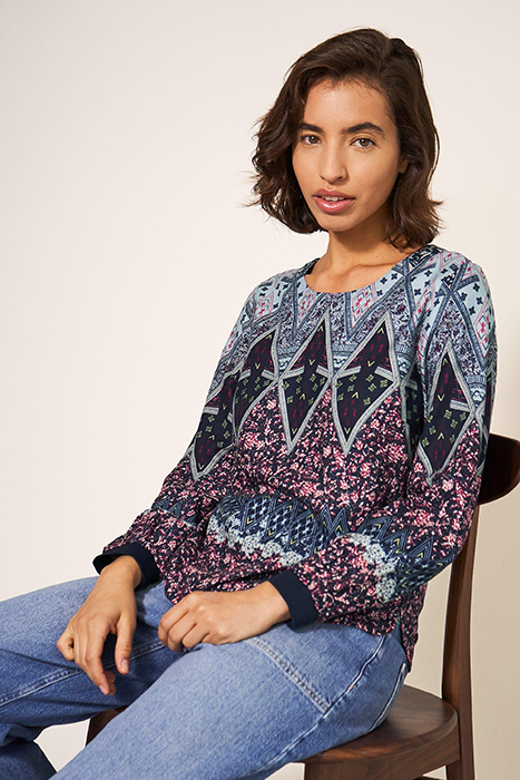 MILA TOP NAVY MULTI 5