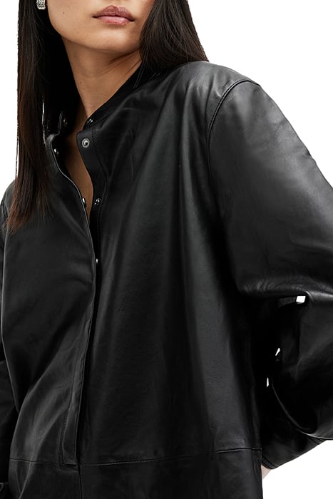 SARA LEATHER SHIRT BLACK 7