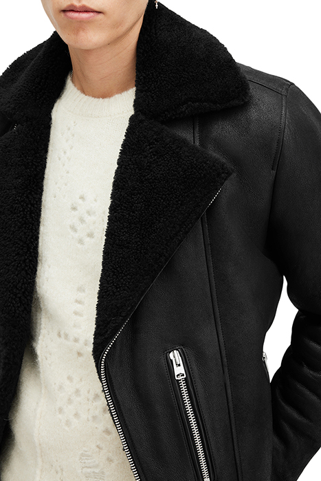 XENA SHEARLING BIKER BLACK/BLACK 9