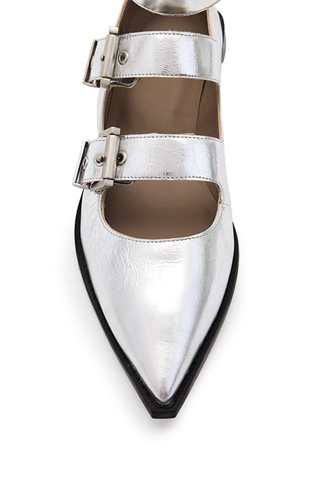 SUSAN BUCKLE SHOE SILVER 6