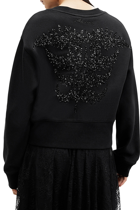 FERN EMB SWEAT BLACK 2