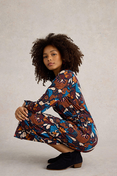 ANNIE JERSEY SHIRT DRESS NAVY PRINT 3