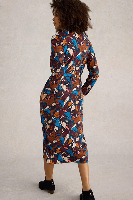 ANNIE JERSEY SHIRT DRESS NAVY PRINT 2