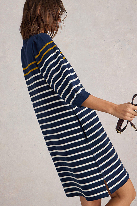 AMY STRIPE DRESS NAVY MULTI 4