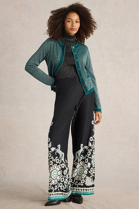 BELLE WIDE LEG TROUSER BLACK MULTI 3