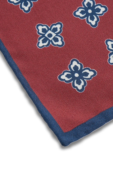 DARK RED FLOWERS POCKET SQUARE 3