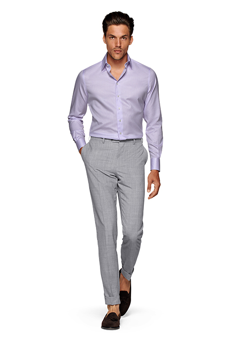 PURPLE STRIPED TWILL SLIM FIT SHIRT 3