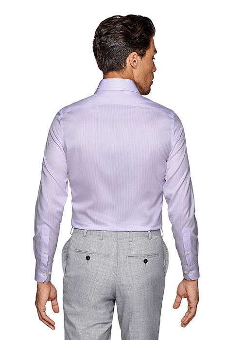 PURPLE STRIPED TWILL SLIM FIT SHIRT 2