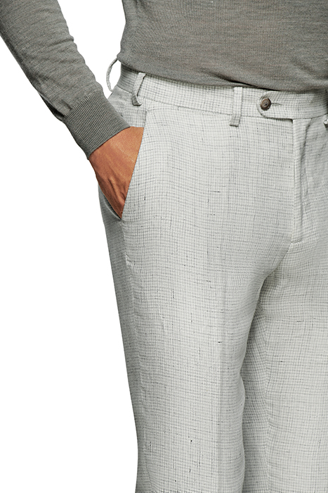 LIGHT GREY HOUNDSTOOTH SOHO TROUSERS 5