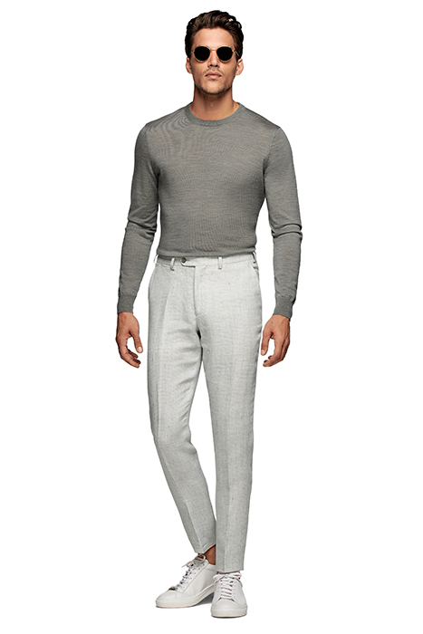 LIGHT GREY HOUNDSTOOTH SOHO TROUSERS 3