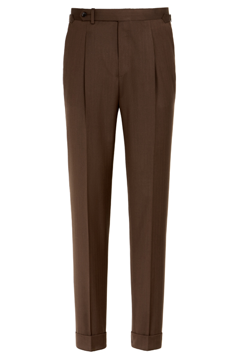 DARK BROWN HERRINGBONE TAILORED FIT HAVANA SUIT 8