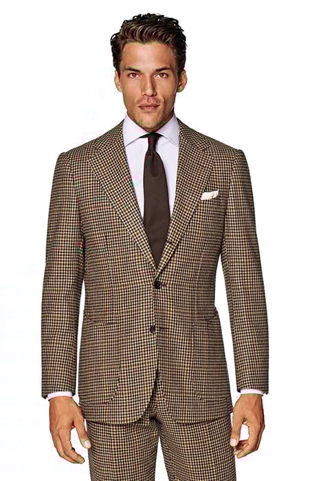 MID BROWN HOUNDSTOOTH TAILORED FIT HAVANA SUIT 3