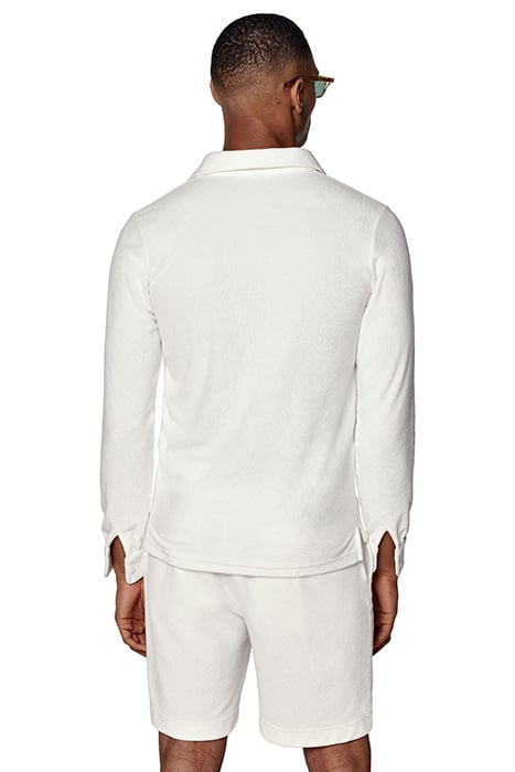 WHITE LONG SLEEVE TERRY POLO 2
