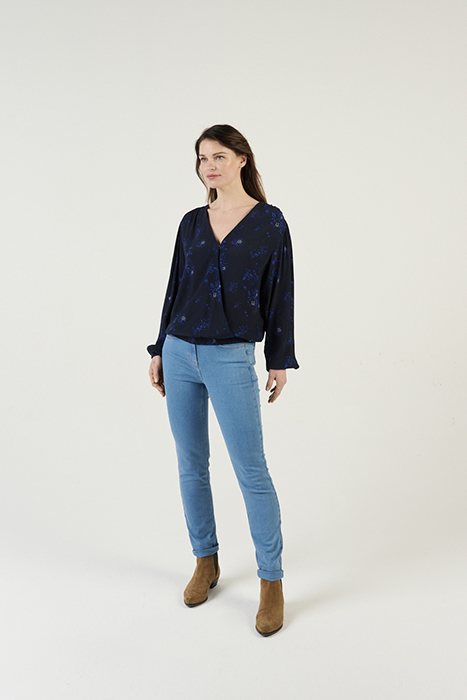 WRAP BLOUSE WITH PRINT NIGHT SKY 2