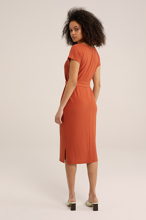 DRESS MIDI CINNAMON BROWN 2