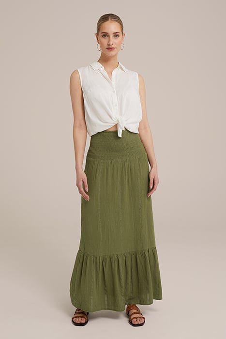 SKIRT MEDIUM LENGTH OLIVE GREEN 3