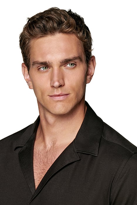 DARK BROWN CAMP COLLAR EXTRA SLIM FIT SHIRT 6