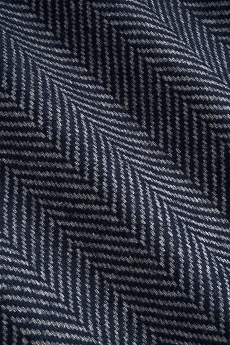 NAVY HERRINGBONE WIDE LEG STRAIGHT TROUSERS 8