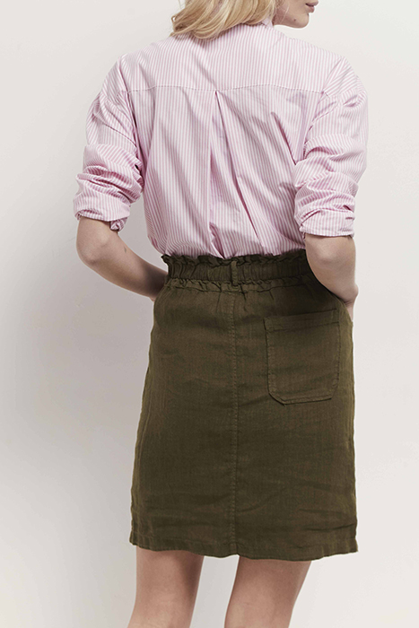 JETTY - BUTTONED KHAKI LINEN SKIRT 2