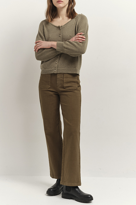 TASTE - VETIVER CARDIGAN, LUREX KNIT, BOAT NECK 3