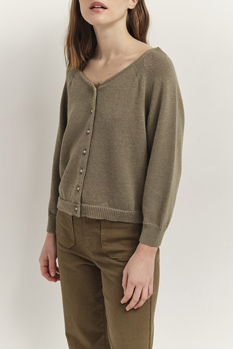TASTE - VETIVER CARDIGAN, LUREX KNIT, BOAT NECK 4