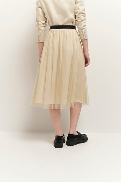 JOSEPHA - CHAMPAGNE-COLOURED LONG SKIRT IN SEQUINED TULLE 2