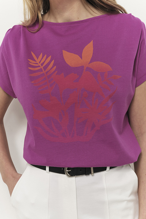 MAGNUS - ORGANIC COTTON PINK T-SHIRT WITH PALM TREE VISUALS 4