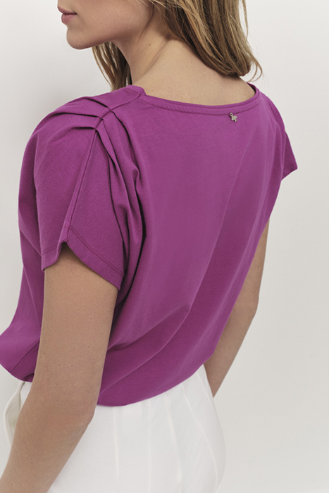 MAGNUS - ORGANIC COTTON PINK T-SHIRT WITH PALM TREE VISUALS 2