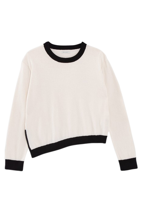 ECRU KNIT SWEATER WITH BLACK EDGES 4