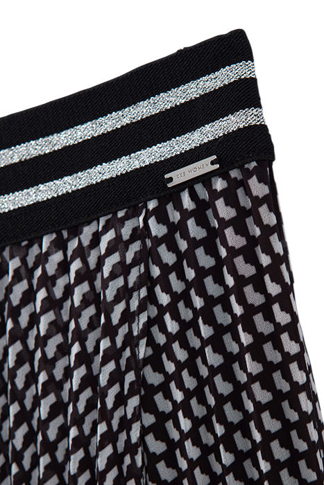 BLACK PLEATED MIDI SKIRT WITH TIE PRINT 6