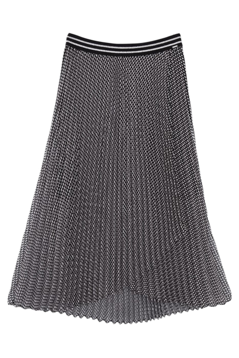 BLACK PLEATED MIDI SKIRT WITH TIE PRINT 4