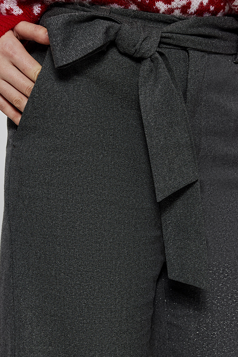 HIGH-WAISTED ANTHRACITE SEQUINED WIDE-LEG PANTS 4