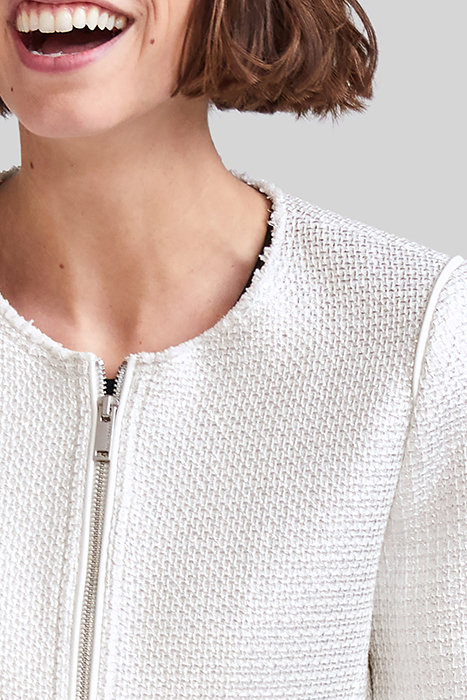 SILVER COATED COTTON KNIT TWEED-STYLE JACKET 5