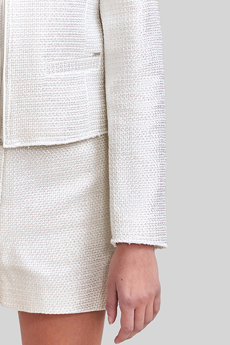 SILVER COATED COTTON KNIT TWEED-STYLE JACKET 6
