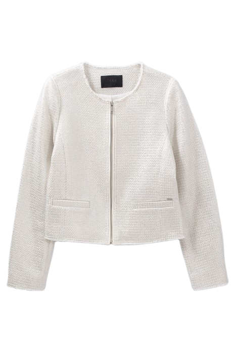SILVER COATED COTTON KNIT TWEED-STYLE JACKET 4