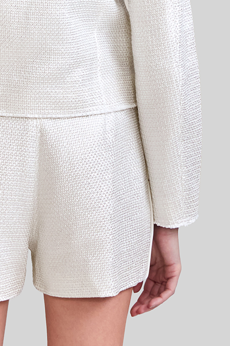 SILVER COATED COTTON KNIT TWEED-STYLE JACKET 7