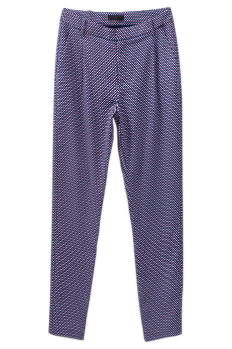 WHITE LENZING™ ECOVERO™ TROUSERS WITH OPTIC PRINT 4
