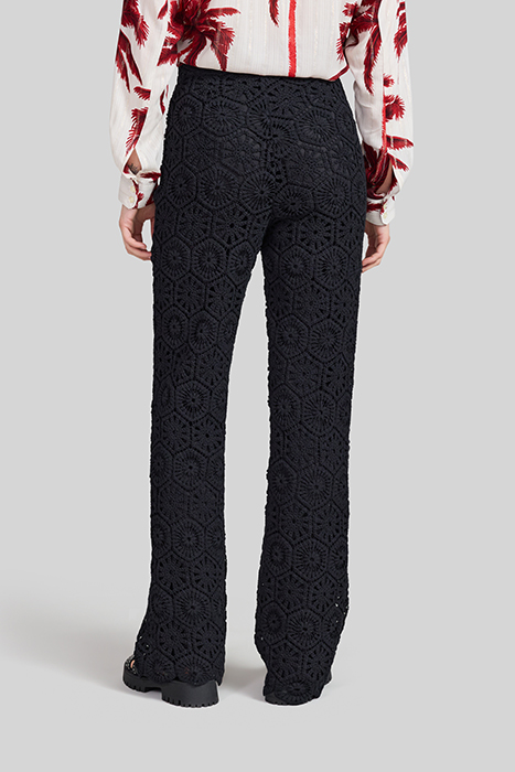 BLACK CROCHET WIDE-LEG TROUSERS 4