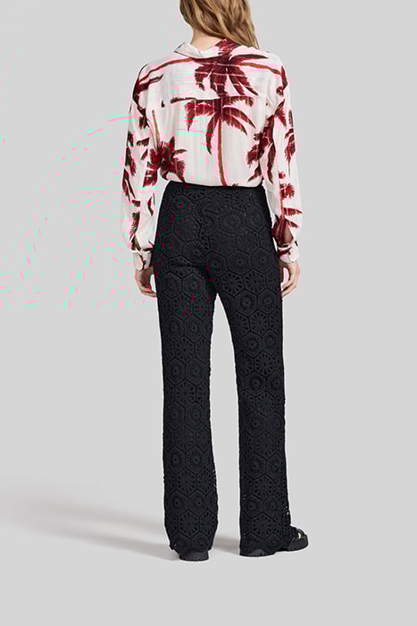 BLACK CROCHET WIDE-LEG TROUSERS 2