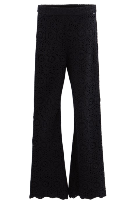 BLACK CROCHET WIDE-LEG TROUSERS 3