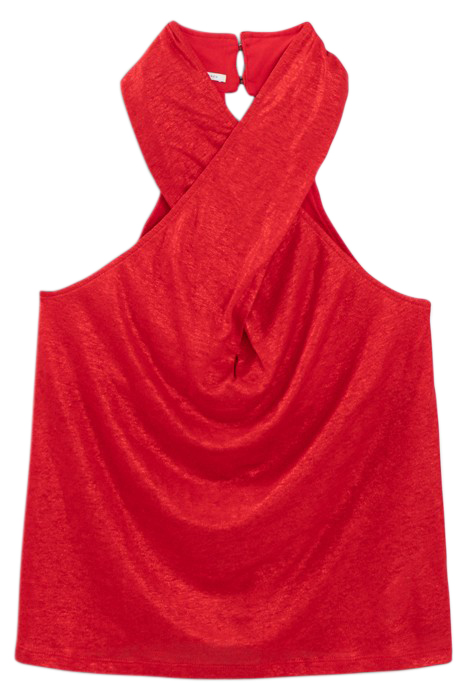 METALLIC REDCURRANT T-SHIRT CROSSED OVER ON FRONT 2