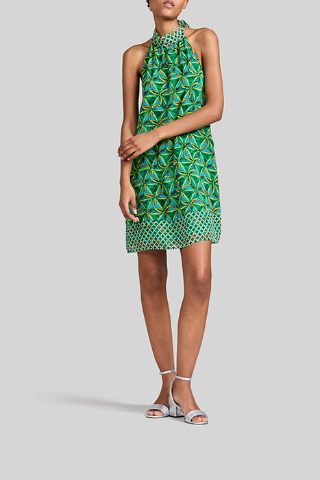 MINT RECYCLED DRESS WITH GRAPHIC FLORAL PRINT 2
